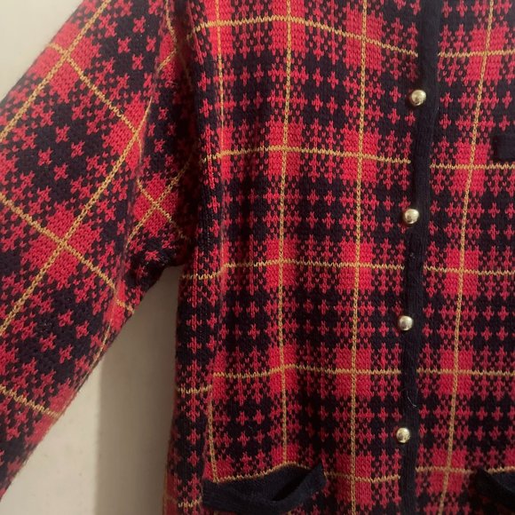 Vintage Boundary Waters Tartan Plaid Cardigan Sweater - Picture 3 of 4
